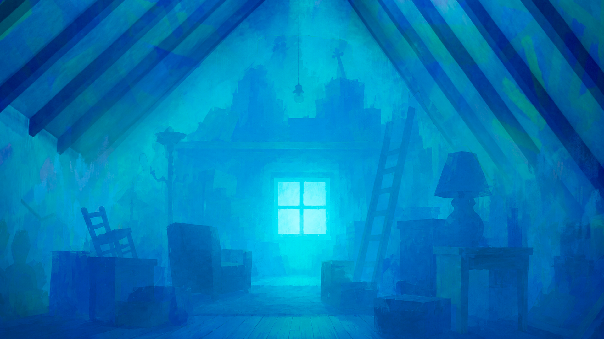 Blue attic background