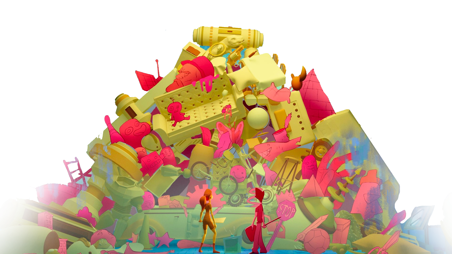 Foreground clutter pile